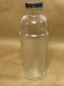 Vintage Mouguin Style Cocktail Shaker Clear Textured Transparent Glass - Picture 1 of 8