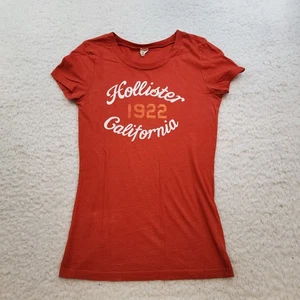 Hollister 1922 California Y2K 2000s 90s Baby Tee t-shirt M Red Graphic Logo - Picture 1 of 8