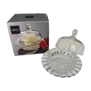 MIKASA Salina Crystal Dome Covered Condiment Dish With Box - Picture 1 of 12