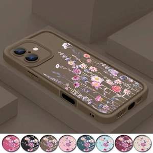 Coque en silicone Floral antichoc pour iPhone 16 15 14 13 12 Pro Max 11 XS 8 XR - Picture 1 of 22