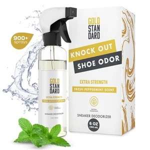 Gold Standard Natural Shoe Deodorizer Extra Strength Fresh Peppermint Spray 6 Oz - Picture 1 of 6