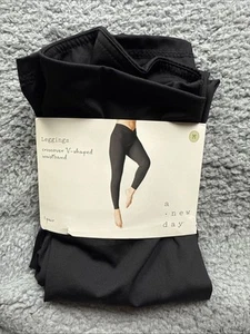 A New Day Women's Crossover V-Waistband Leggings - Black - Size M (8-10) - Picture 1 of 4