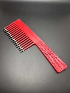 Mebco Volumenkamm zweimal getaucht breite Zähne Vintage 80-90’er rot weiß schwarz GUC - Bild 1 von 8