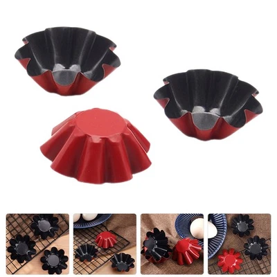 3 stampi riutilizzabili per crostate all'uovo, stampi per cupcake in acciaio al - Immagine 1 di 4