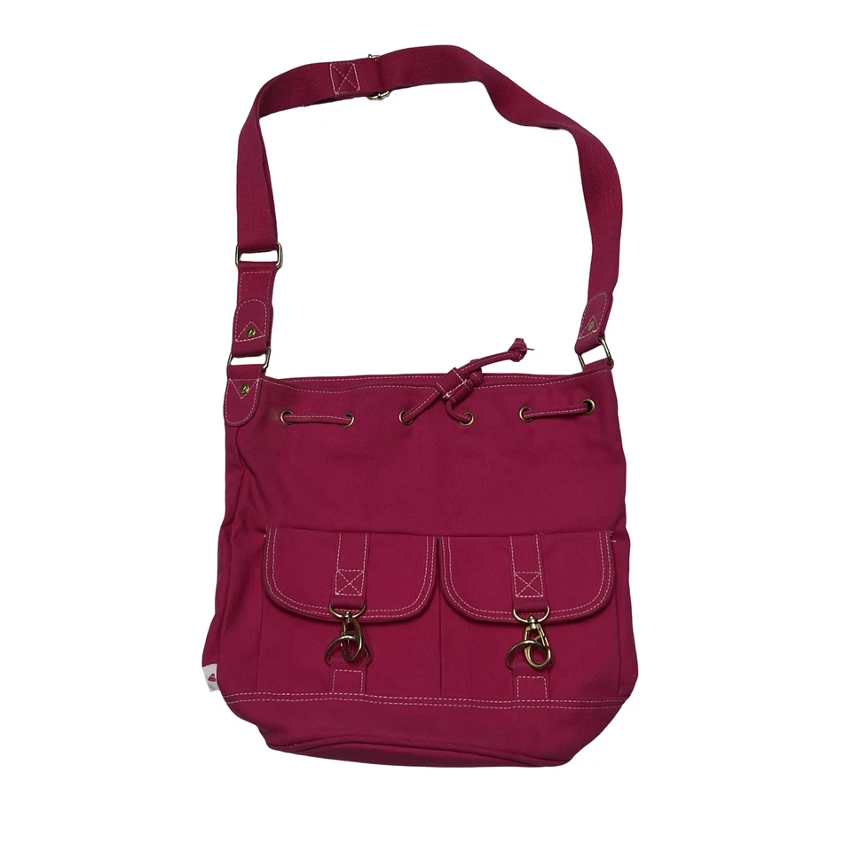 Liz Claiborne Accesorios Bolso Mujer Rosa Lona Bolso de Hombro Y2K Cartera Correa Foto 1 de 4