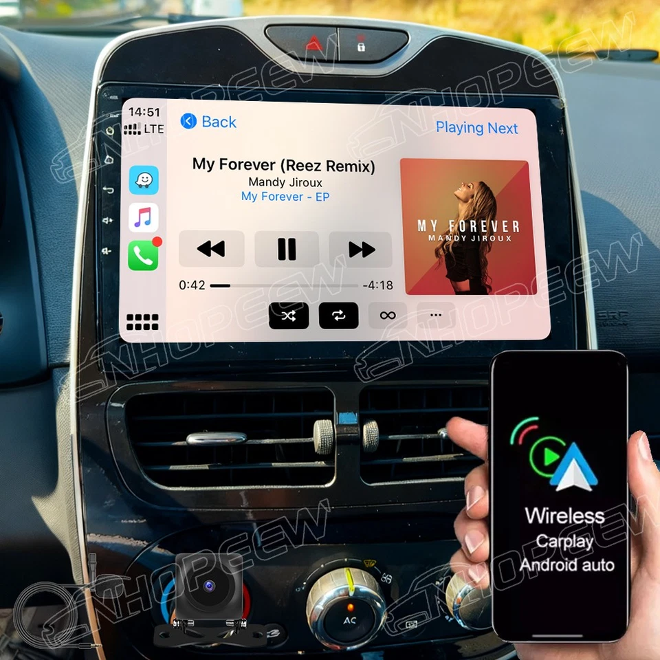 NHOPEEW 2+64GB Android 15 Autoradio Carplay GPS WIFI Für Renault Clio 4 2012-2019 +KAM