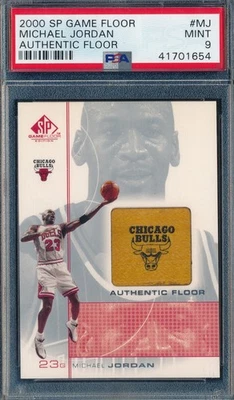 MICHAEL JORDAN 2000 UPPER DECK SP GAME USED AUTHENTIC FLOOR PSA 9 MINT CARD #MJ! - Image 1 of 2