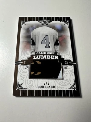 2022 Leaf Lumber Rob Blake Brown Game Used Stick Relic 5/5 Patch SP - Image 1 of 2