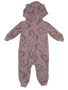 Bear Fleece Sleeper - Pink (3-6 Month) NWT CHILD OF MINE - Hood w/ Ears - Picture 1 of 1