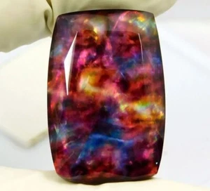 Natural Ammolite Opal-Like Organic Doublet Certified 42.90 Ct Loose Gemstone - Picture 1 of 4