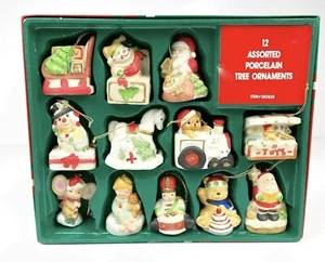 Vintage Porzellan handbemalter Weihnachtsschmuck #380535 12er Set Sammlerstück Neu aus altem Lagerbestand - Bild 1 von 5
