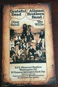 GRATEFUL DEAD und ALLMAN BROTHERS RFK MEMORIAL STADIUM Konzert Poster NACHDRUCK - Bild 1 von 1