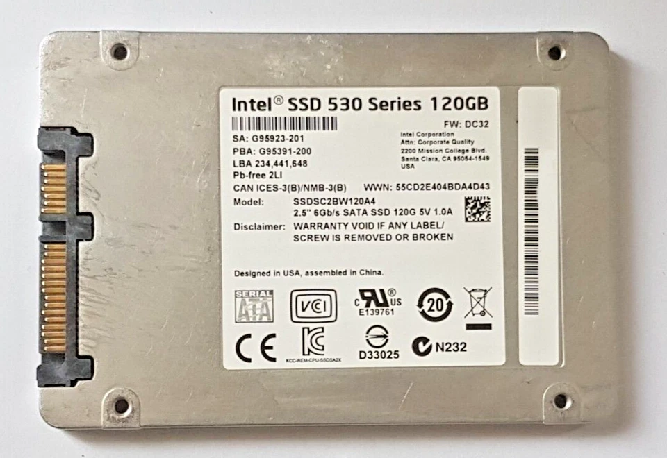 120 GB SATA-III Intel SSD 530 Series SSDSC2BW120A4 MLC 2.5" Internal Hard Drive - Image 1 of 1