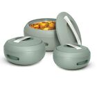 3Pcs Jaypee Hotpot Food Warmer S/Steel Inner Insulated Casserole Serving Dishes