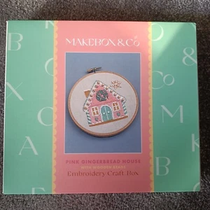 Pink Gingerbread House Embroidery Craft Box - Picture 1 of 2