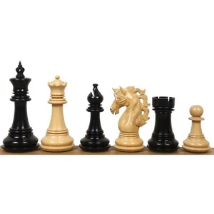 Juego de piezas de ajedrez Staunton de lujo de 4,6 "Spartacus solo - ébano - triple peso - Imagen 1 de 12