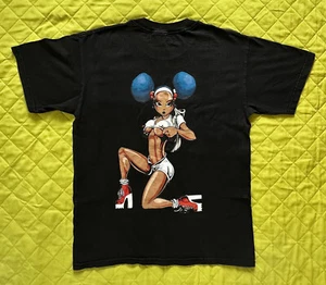 T-shirt Wah Wah stampata davanti e dietro su nera di Blunt Flavas 100% cotone taglia M - Foto 1 di 6