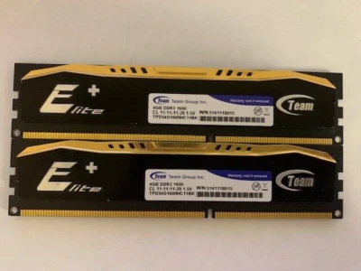 TEAM GROUP ELITE+ 8GB (2X4GB) DDR3-1600MHz PC3-12800 1.5V TPD34G1600HC11BK - Image 1 of 2
