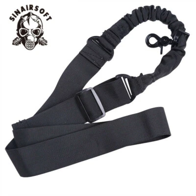 Adjustable Single 1 One Point Rifle Sling Bungee Tactical Airsoft AEG Gun Strap - Image 1 of 4