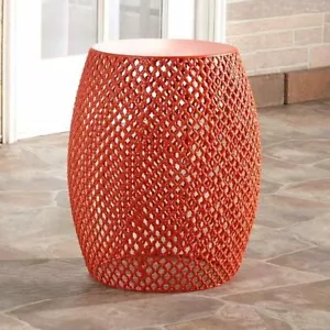 Metal Lattice Barrel Stools Sapphire Blue Metal - Picture 1 of 6