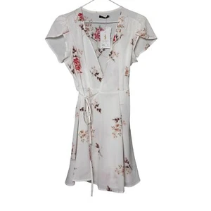 Jahan's Premium Dress Womens Large Floral White Beach Floral Summer V Neck NWT - Picture 1 of 11