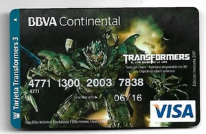 Expired Visa Debit Card "..BBVA EXPIRED 2016 "TRANSFORMERS" - Picture 1 of 1