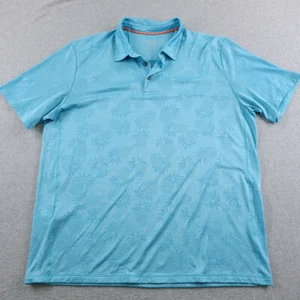 Polo Tommy Bahama Para Hombres XL Azul Zona Isla Palm Coast Pineapple Performance - Imagen 1 de 11