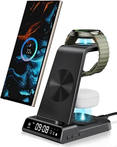 Wireless Charger for Samsung, 3 in 1 Wireless Charging Station for Galaxy S24 Ul - Picture 1 of 12