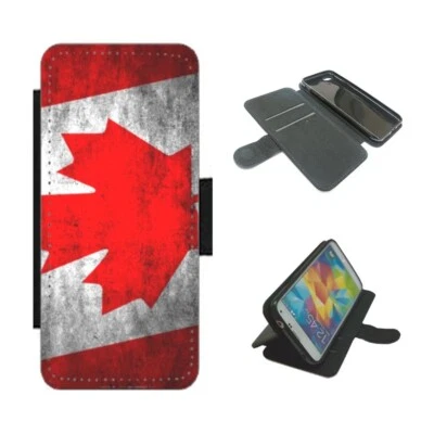 Canada flag Phone Case wallet For iPhone Samsung flip Cover Canadian maple leaf - Image 1 of 4