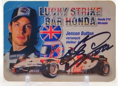 JENSON BUTTON SIGNED VINTAGE FORMULA 1 TRADING CARD - Image 1 of 2