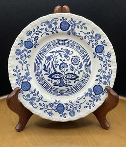 Blue Heritage Blue Onion Hand Engraved 6" Plate Made in England Vintage - Picture 1 of 9