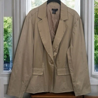 NUEVO Blazer ligero Sandro de un solo botón delantero color tostado para mujer talla 2X” Foto 1 de 4