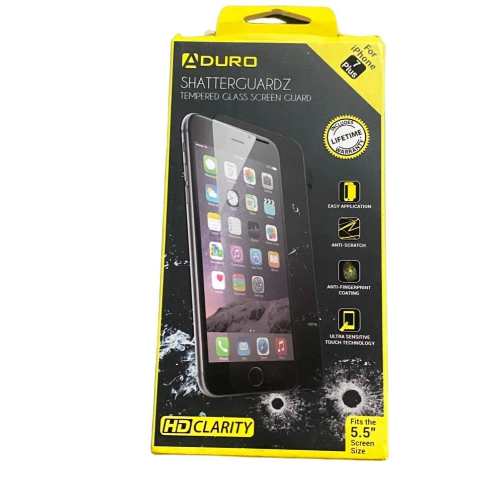 Protector de pantalla de vidrio templado Aduro Shatterguardz para iPhone 7 Plus Foto 1 de 2