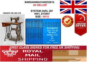 SINGER 15k,16k,17k, 16x1 (2047) SIZE 80/12 INDUSTRIAL SEWING MACHINE (10) NEEDLE - Picture 1 of 3