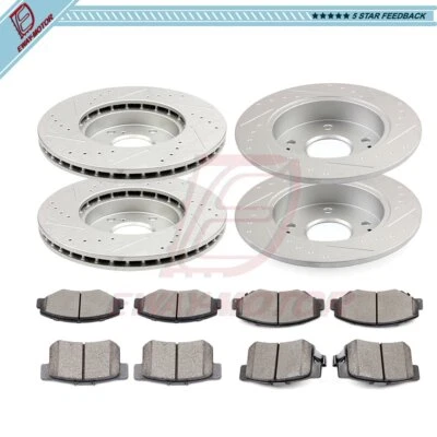 For 2014 Acura ILX Honda Civic EX Si Ceramic Brake Pads And Rotors Front Rear Foto 1 de 4