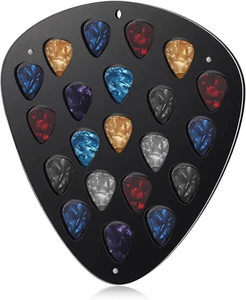 21 Slots Guitar Pick Holder Wall Mountable Guitar Pick Display Case Holder Gifts - Picture 1 of 12