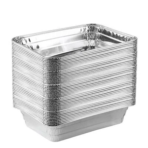 Disposable 2 Lb Aluminum Takeout Tin Foil Baking Pans 6'' X 8'' X 2'' Inch Bakew - Picture 1 of 7