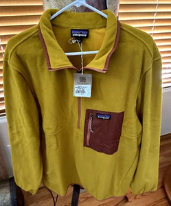 New W/Tags Patagonia Men's Microdini 1/2-Zip Fleece Pullover Cosmic Gold Size L - Picture 1 of 7