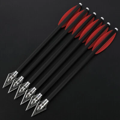 Archery Crossbow Bolts 7'' Carbon Arrows Blades Tips Arrowheads Hunting Shooting - Image 1 of 4
