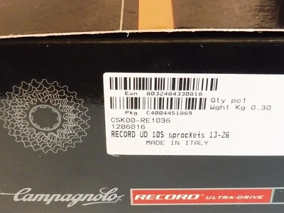 Campagnolo Record - 10 Speed   13 / 26   cassette sprocket set - NOS - Image 1 of 4