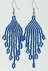 Handmade Toho Glass Seed Beads Aqua/Capri Lined Beaded Earrings