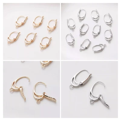 Pendientes ovalados con cierre de palanca 10 piezas, gancho para pendiente francés con cierre de palanca, pendientes con palanca trasera Foto 1 de 4