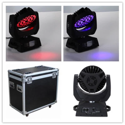2pc/lot with road case RGBWA UV  6in1 36x18W led zoom stage zoom moving head  - Image 1 of 4