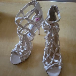 Jimmy Choo White Knotted Cage Sandals Size 9 - Picture 1 of 10