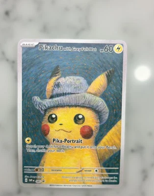 Stainless Steel Metal Pikachu with Grey Felt Hat Card Collectible/Gift/Display - Image 1 of 2