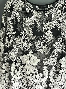 Karen Kane Lace Top Women M Sheer Floral Bell Sleeve - Picture 1 of 5
