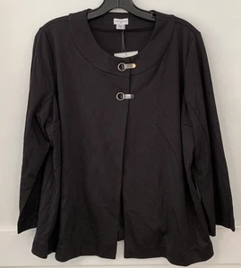 Jaclyn Smith Größe L Neu mit Etikett Vintage Strickjacke mit Druckknopfverschluss schwarz - Bild 1 von 7