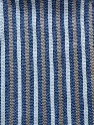 Ralph Lauren Shorebirds Ticking Denim Italy Designer Fabric Remnant 24 x 24" - Image 1 of 3