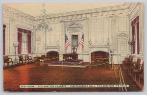 Independence Hall Declaration Chamber Philadelphia Pennsylvania Linen Postcard - Picture 1 of 2