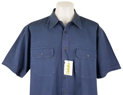 CABELAS Mens Blue S/S HEAVY STONEWASHED CANVAS SHIRT Outdoor - XLT - 56" - £129 - Image 1 of 4